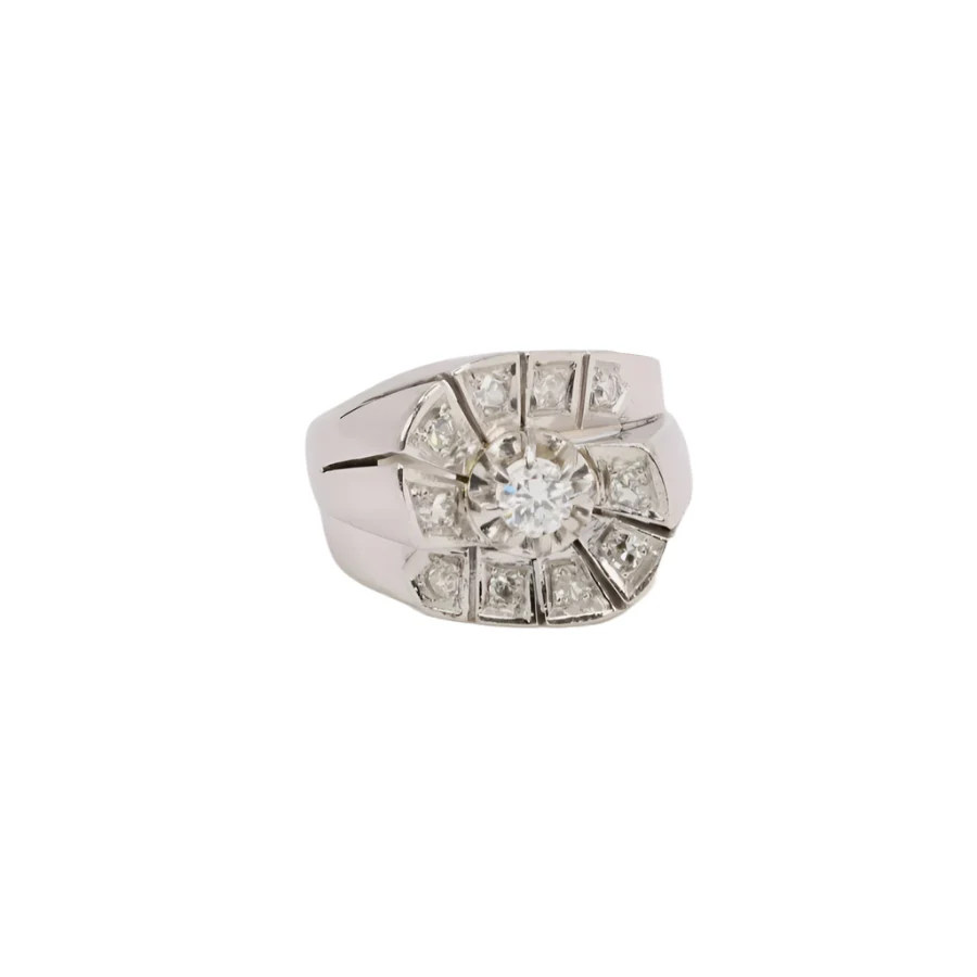 Bague Tank Tourbillon en or blanc et diamants