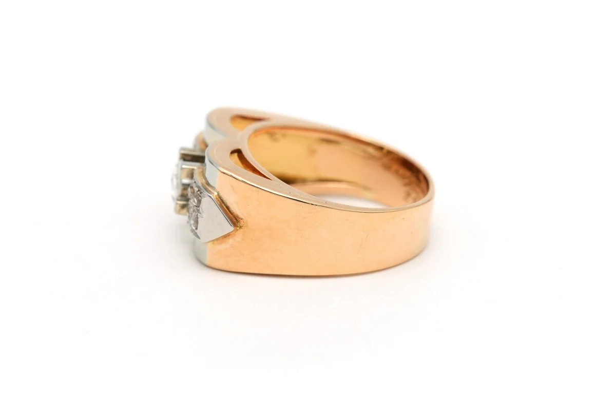Bague Tank en or blanc, or jaune et diamants - Image 10