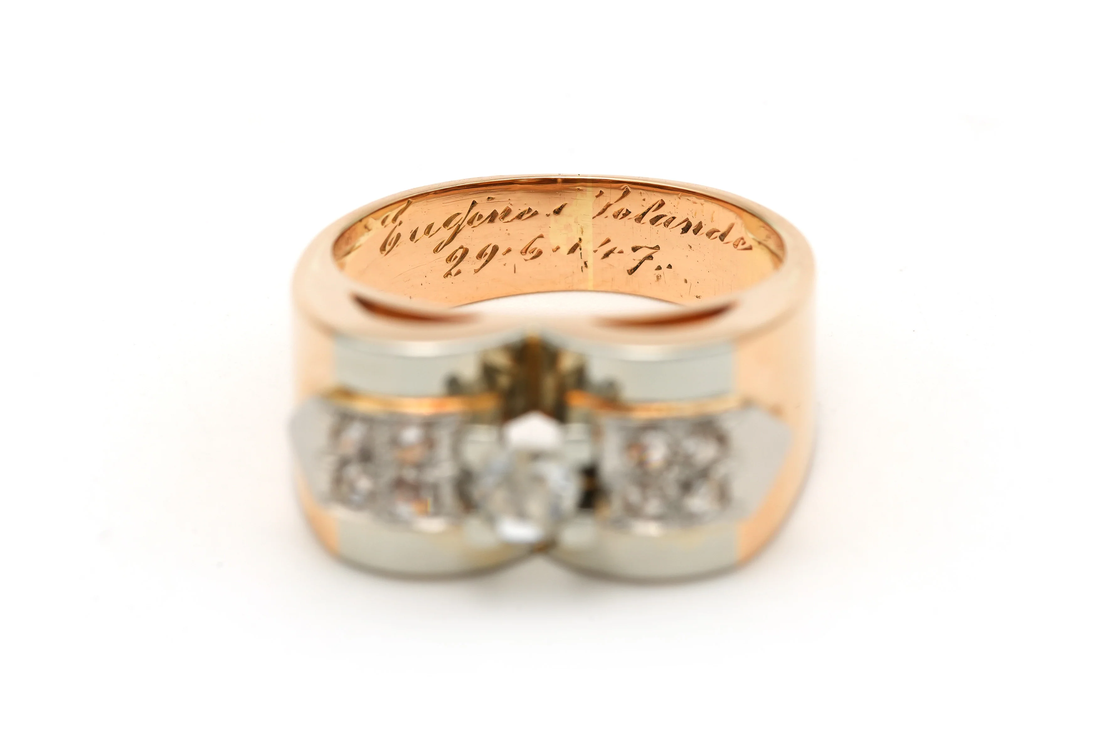 Bague Tank en or blanc, or jaune et diamants - Image 7