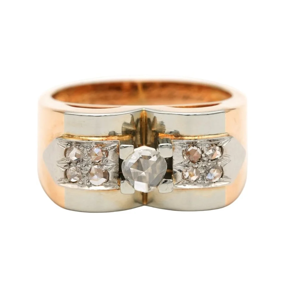 Bague Tank en or blanc, or jaune et diamants - Image 8