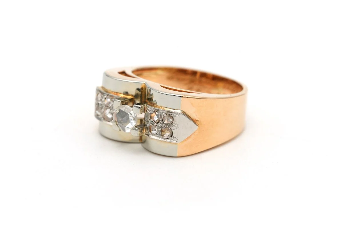 Bague Tank en or blanc, or jaune et diamants - Image 9