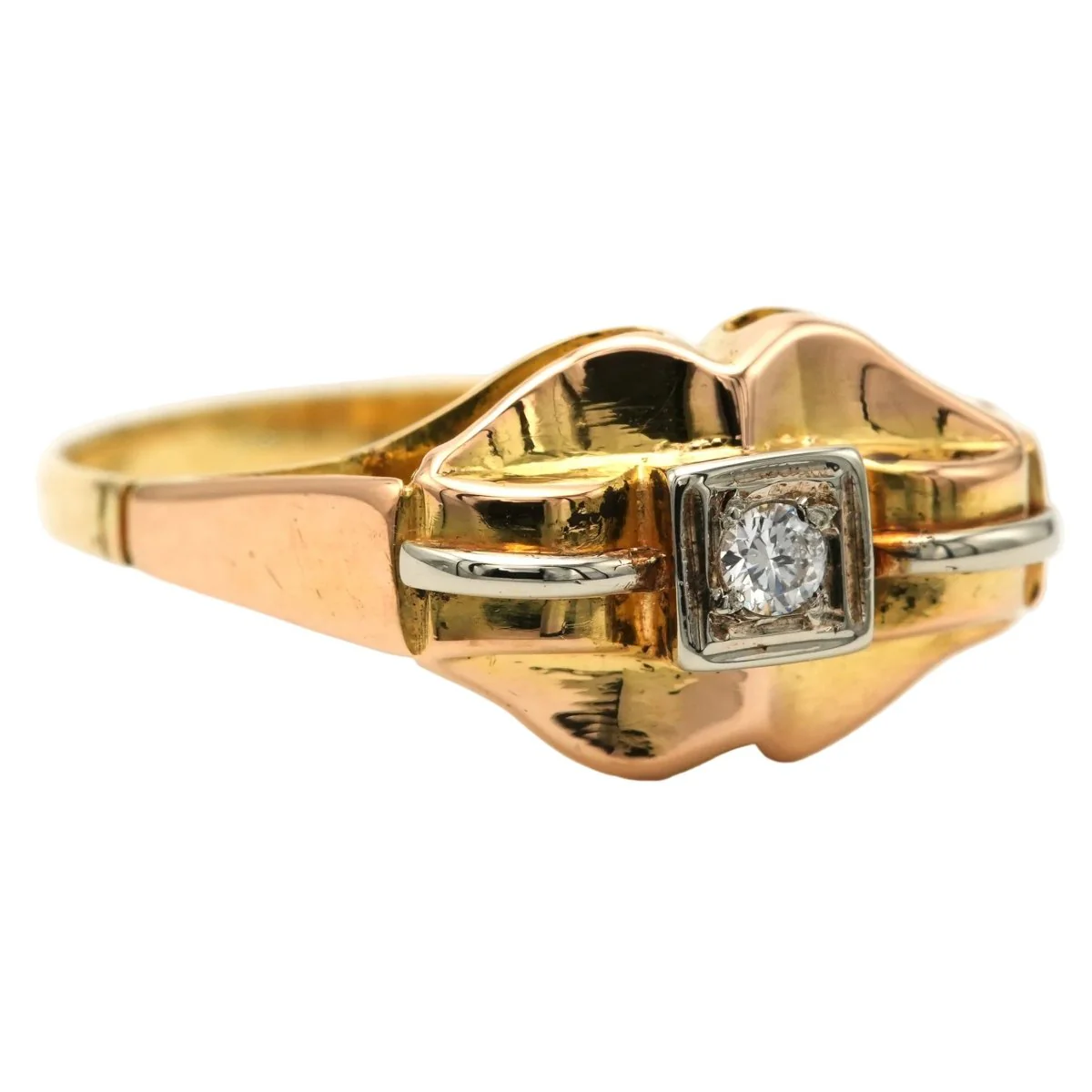 Bague Tank en or blanc, or jaune et diamants - Image 14