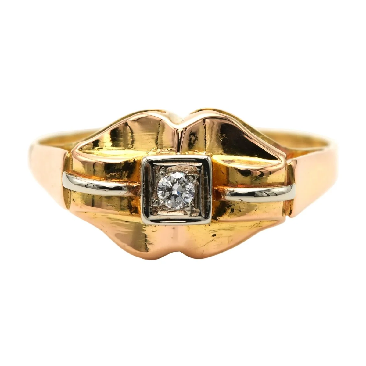 Bague Tank en or blanc, or jaune et diamants - Image 8