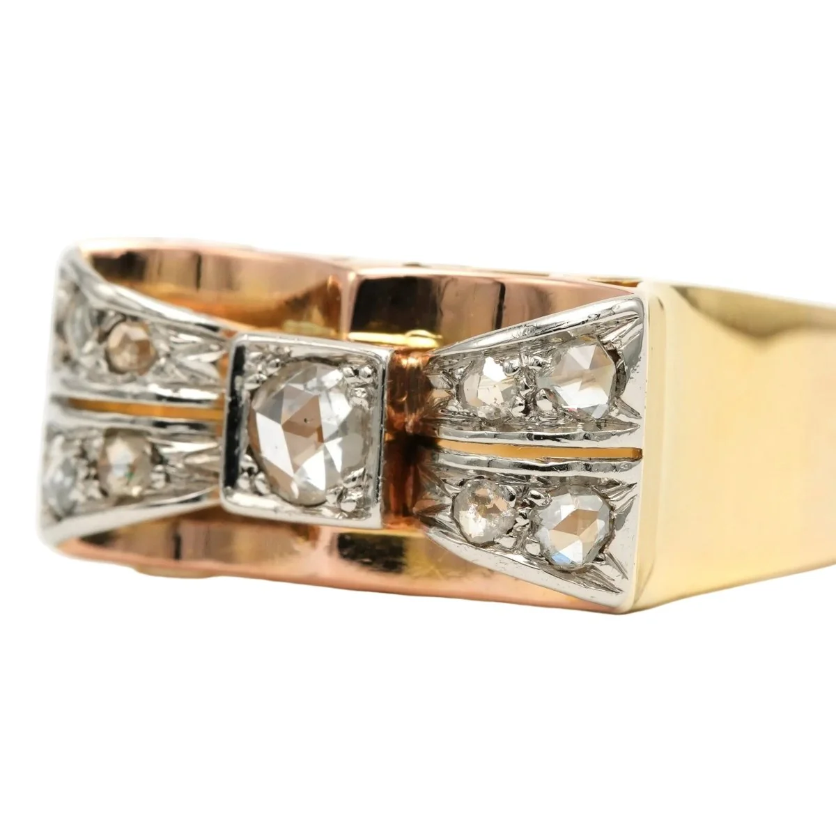 Bague Tank en or blanc, or jaune et diamants - Image 2