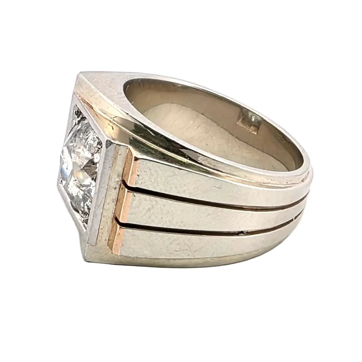 Bague Tank en or blanc, or jaune et diamants - Image 4