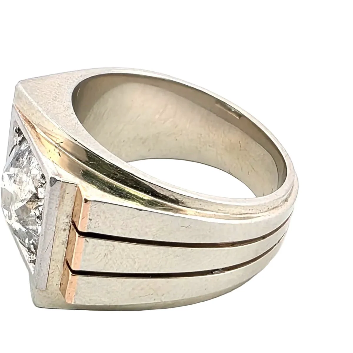 Bague Tank en or blanc, or jaune et diamants - Image 8