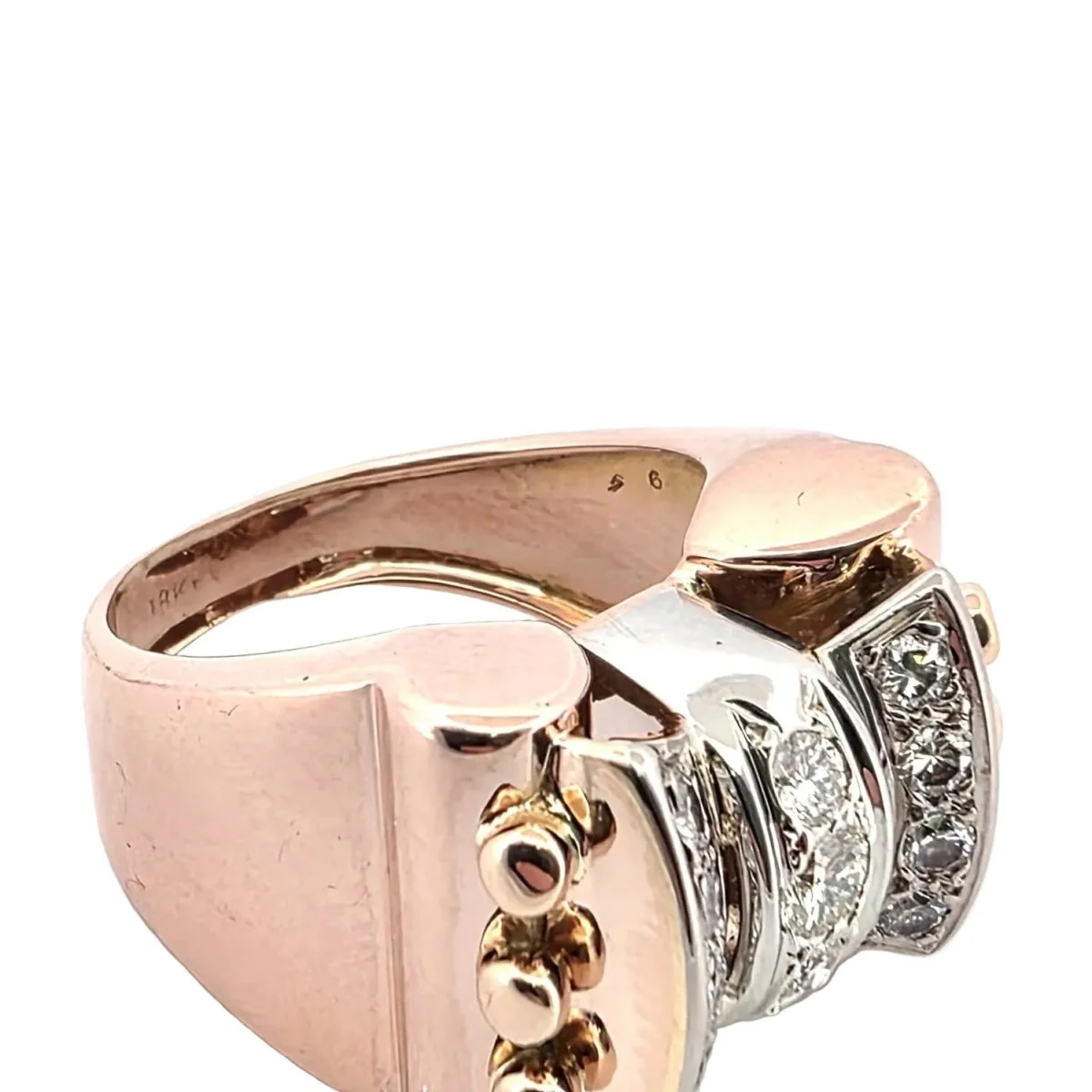 Bague Tank en or blanc, or rose et diamants - Image 7