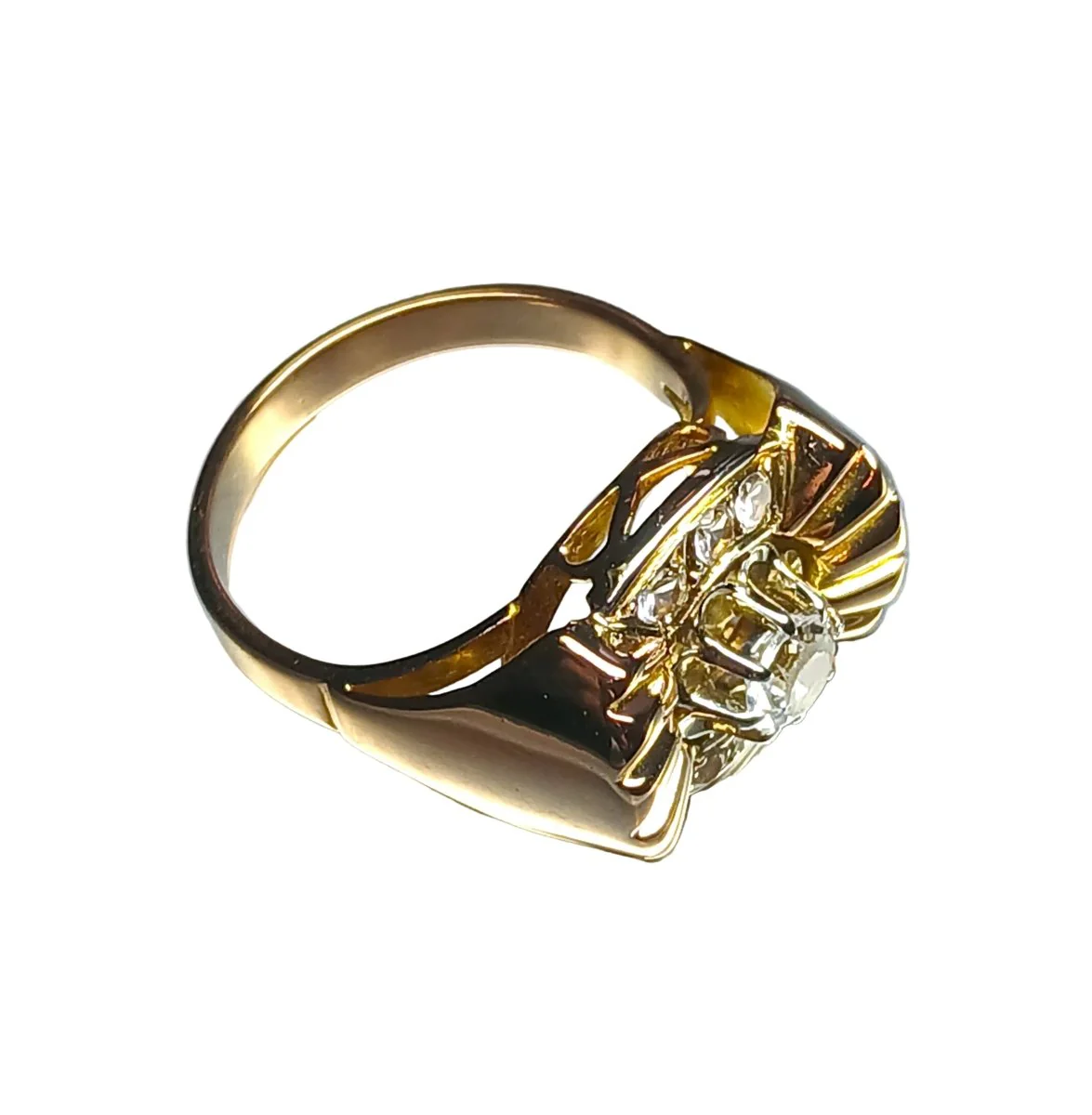 Bague Tank en or blanc, or rose et topazes - Image 3