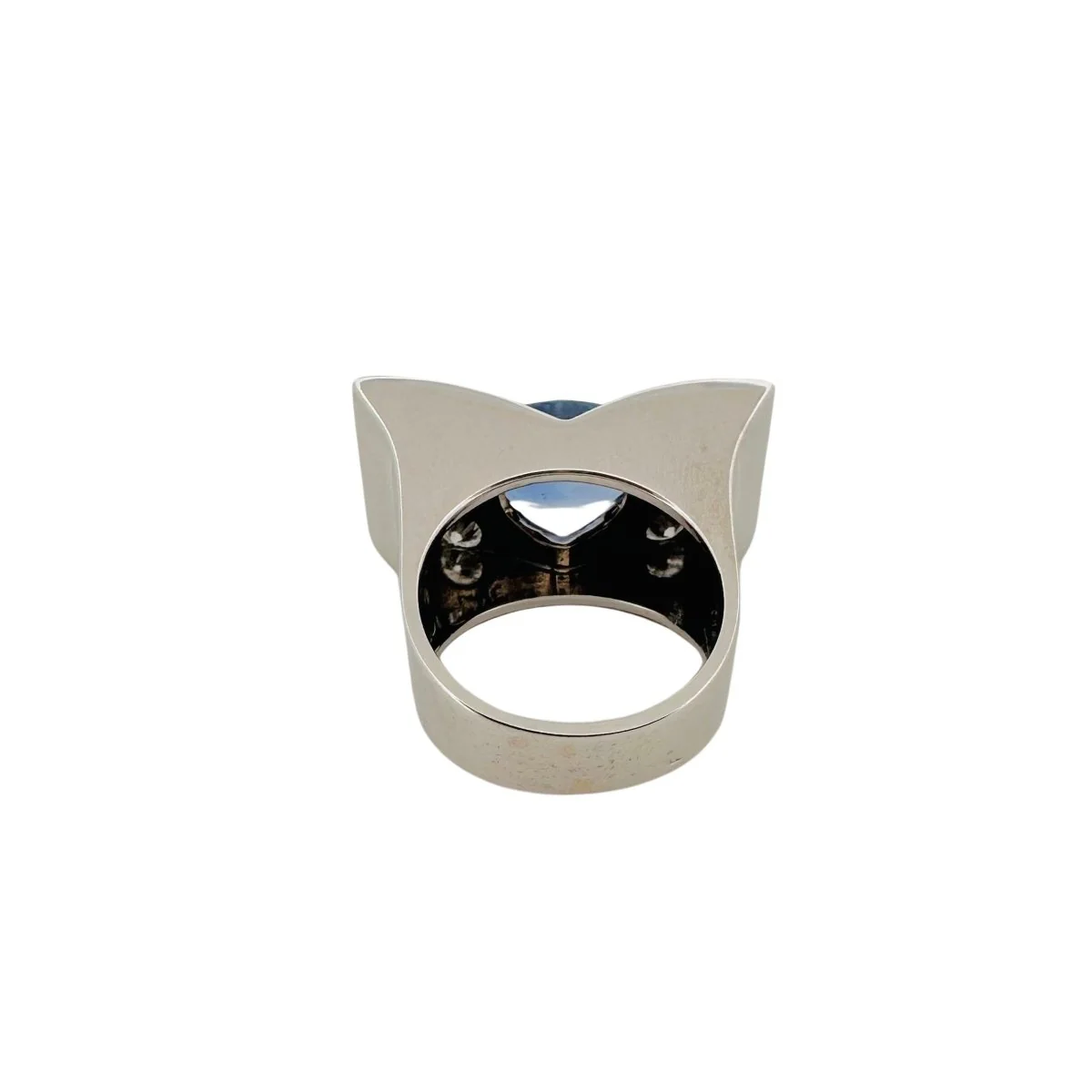 Bague Tank en or blanc saphir et diamants - Image 5