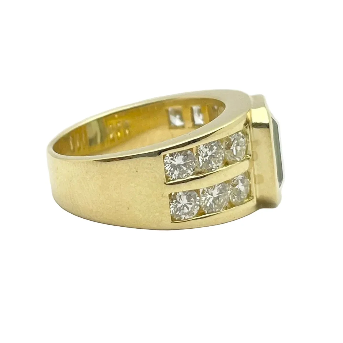 Bague Tank en or jaune, aigue-marine et diamants - Image 5