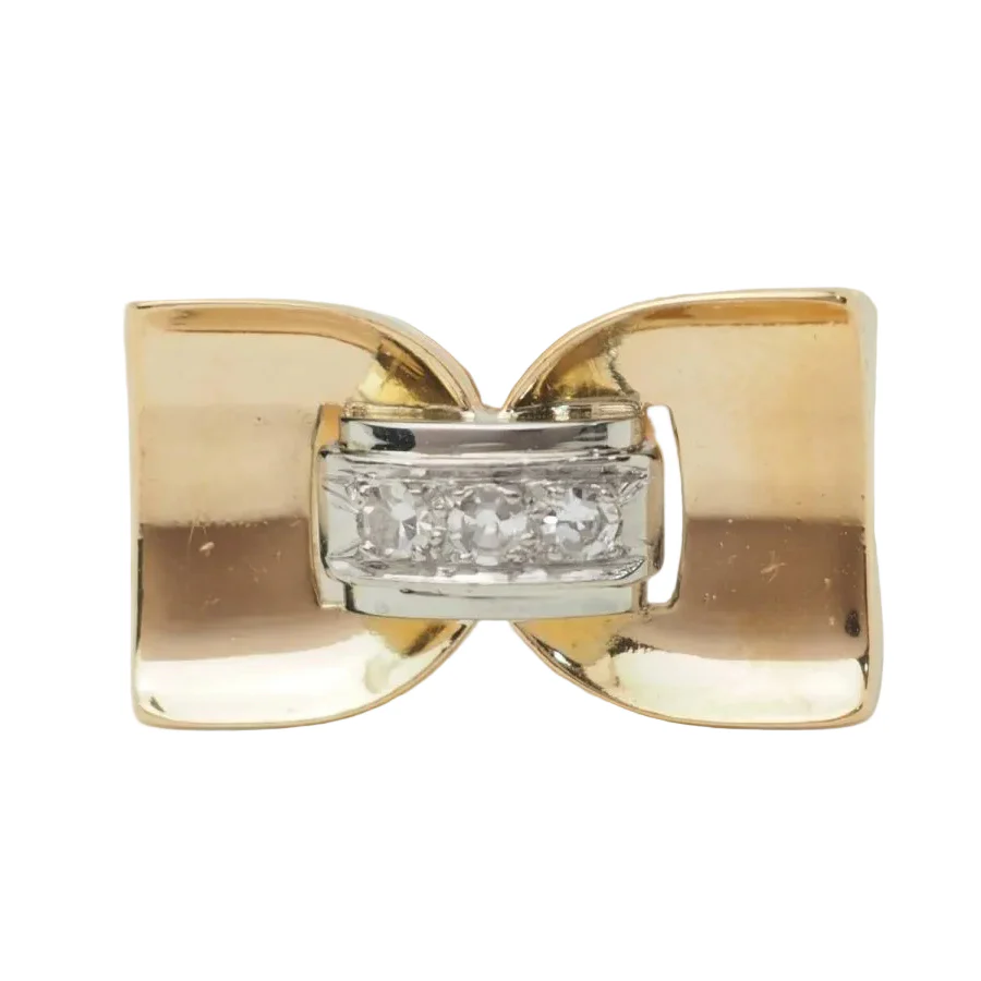 Bague Tank en or jaune et diamants