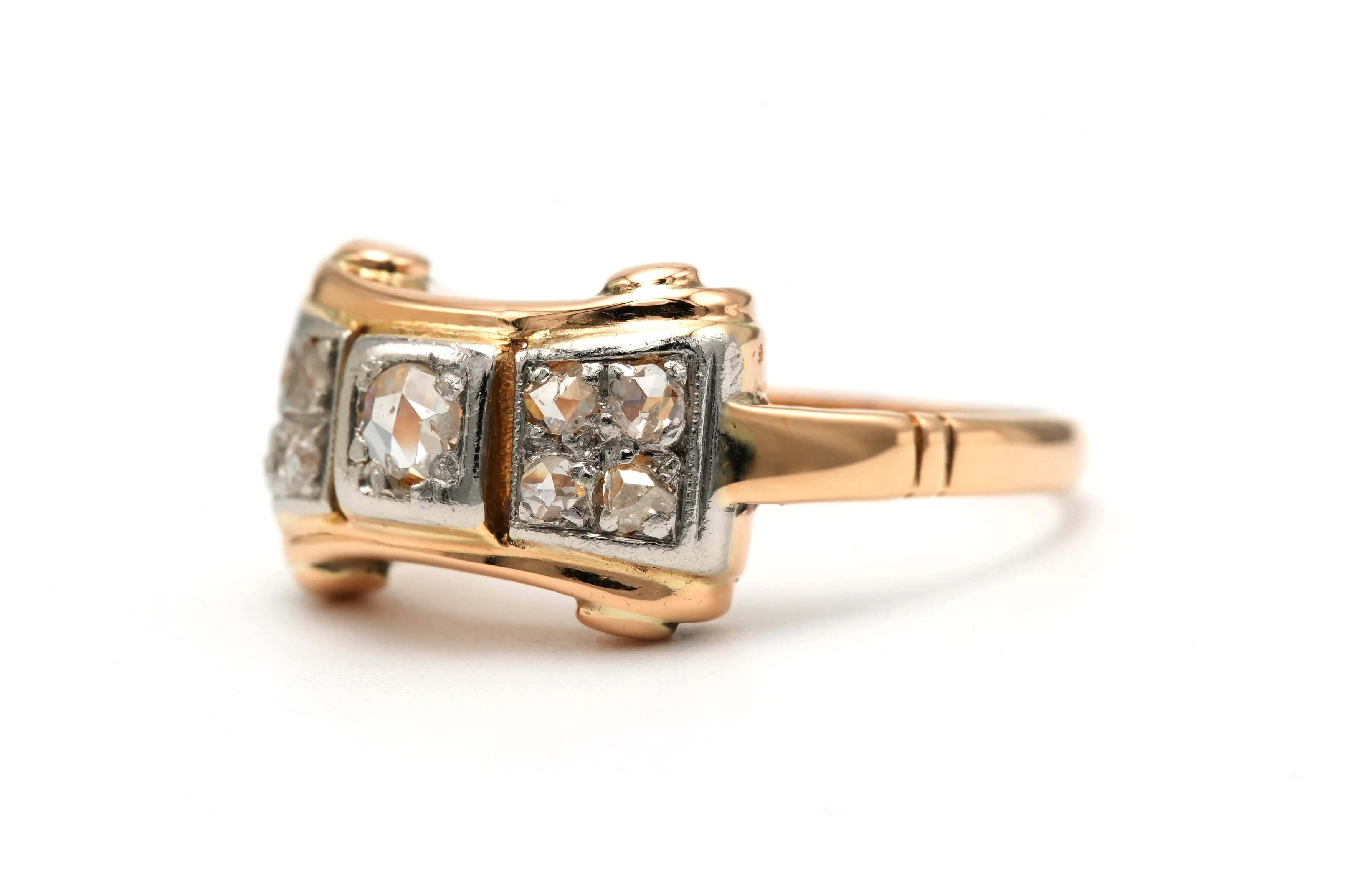 Bague Tank en or jaune et diamants - Image 3