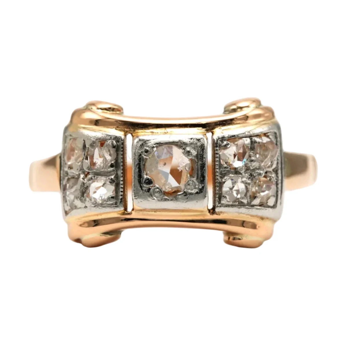 Bague Tank en or jaune et diamants - Image 7