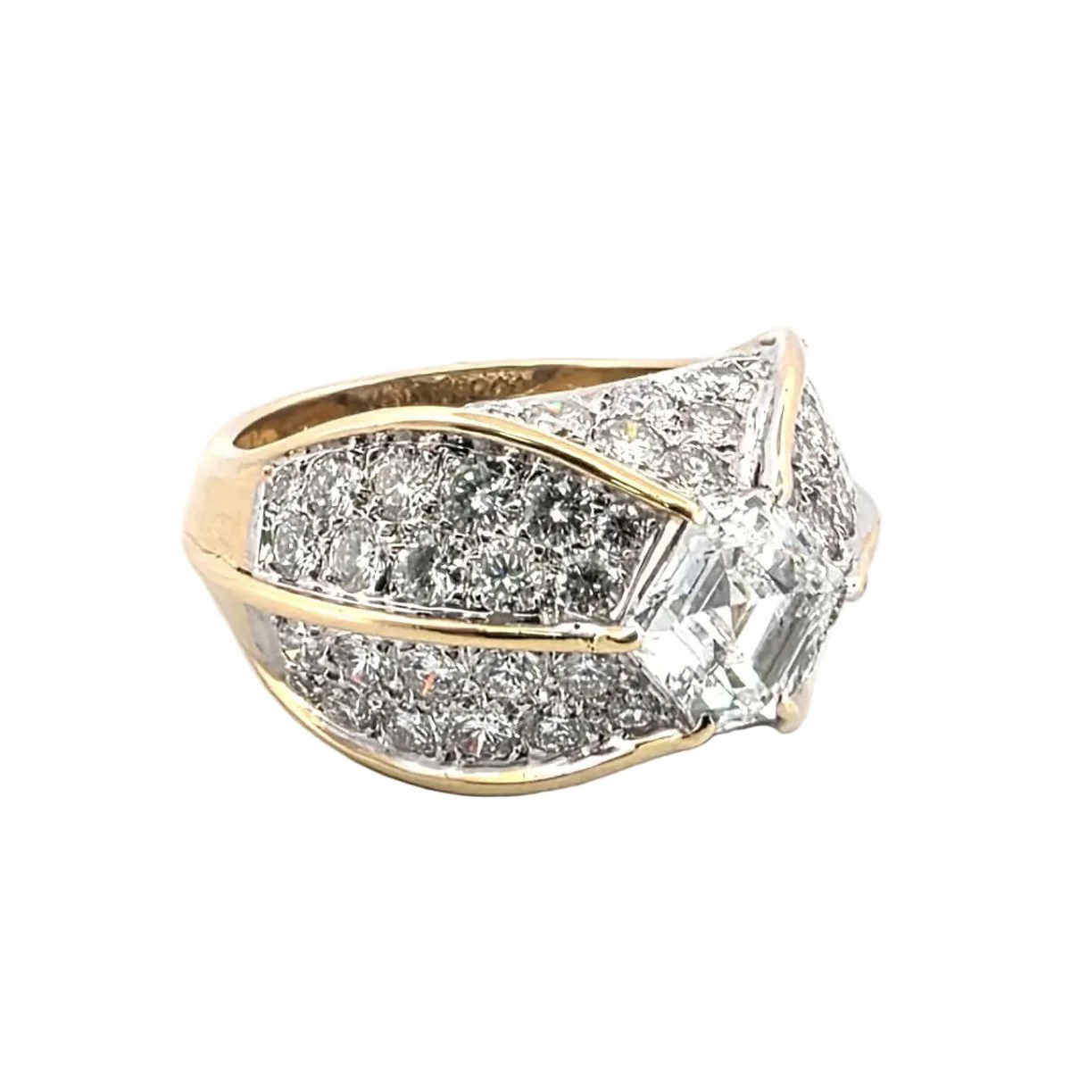 Bague Tank en or jaune et diamants - Image 13