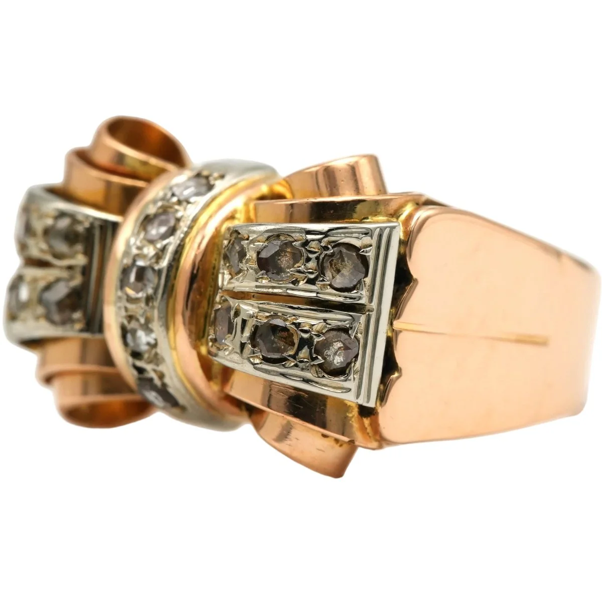 Bague Tank en or jaune et diamants - Image 2