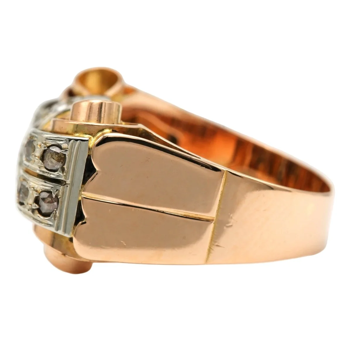 Bague Tank en or jaune et diamants - Image 3