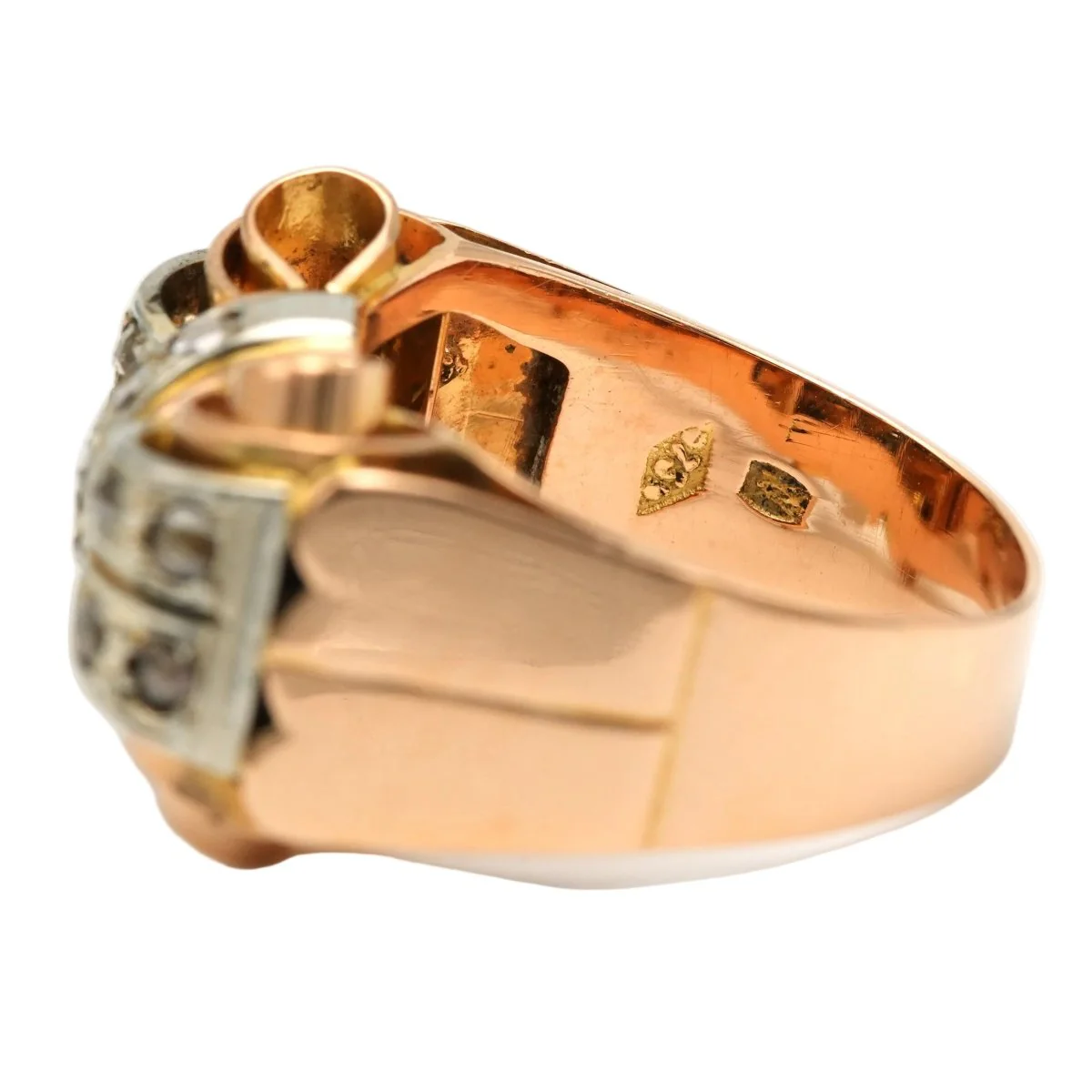 Bague Tank en or jaune et diamants - Image 4