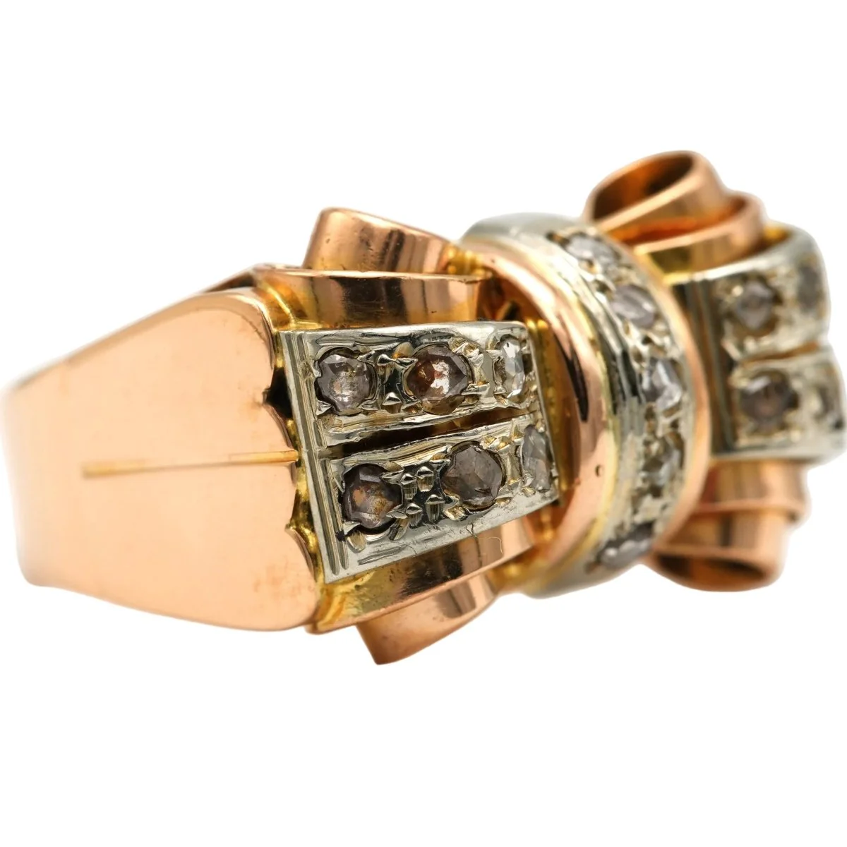 Bague Tank en or jaune et diamants - Image 7