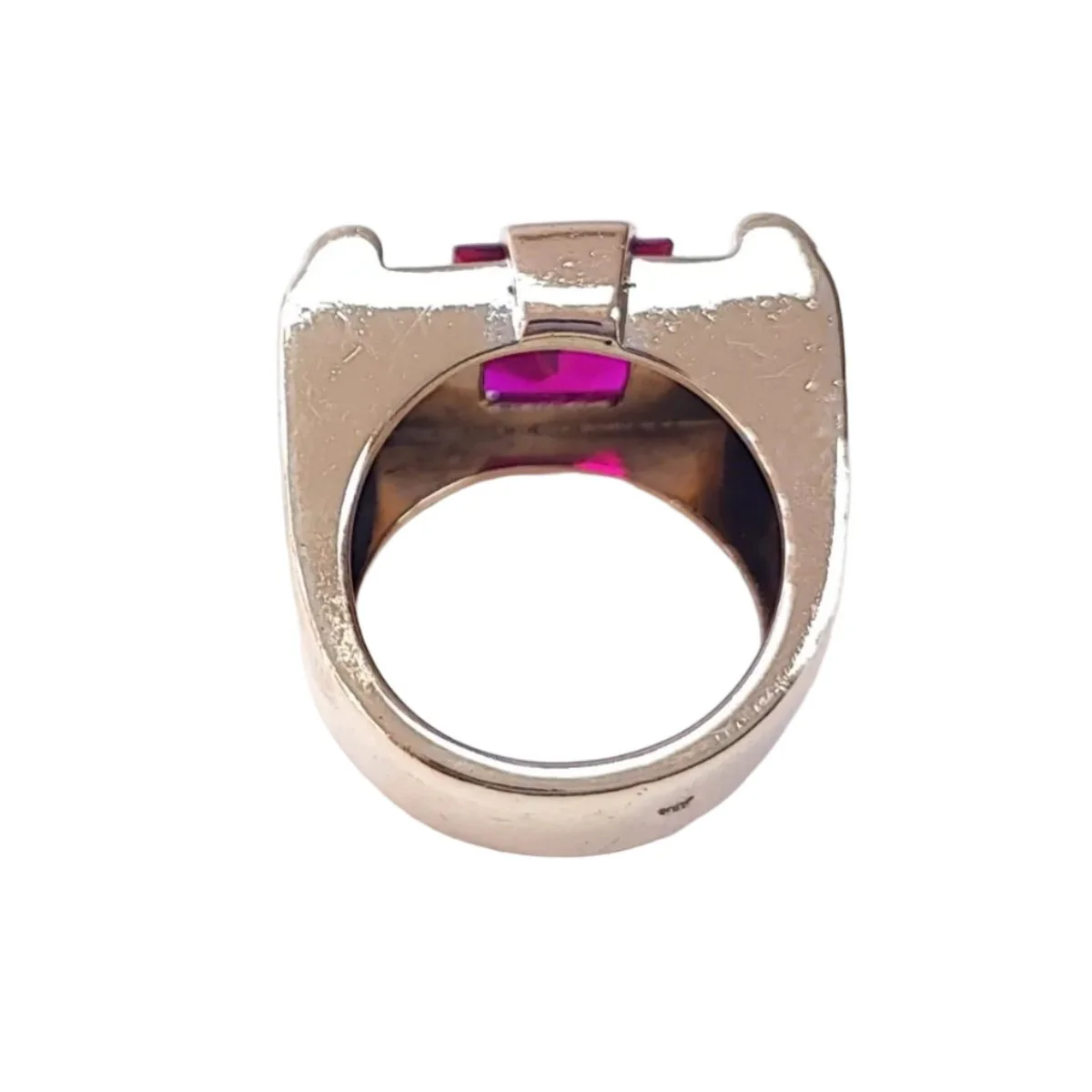 Bague Tank en or jaune et rubis - Image 4