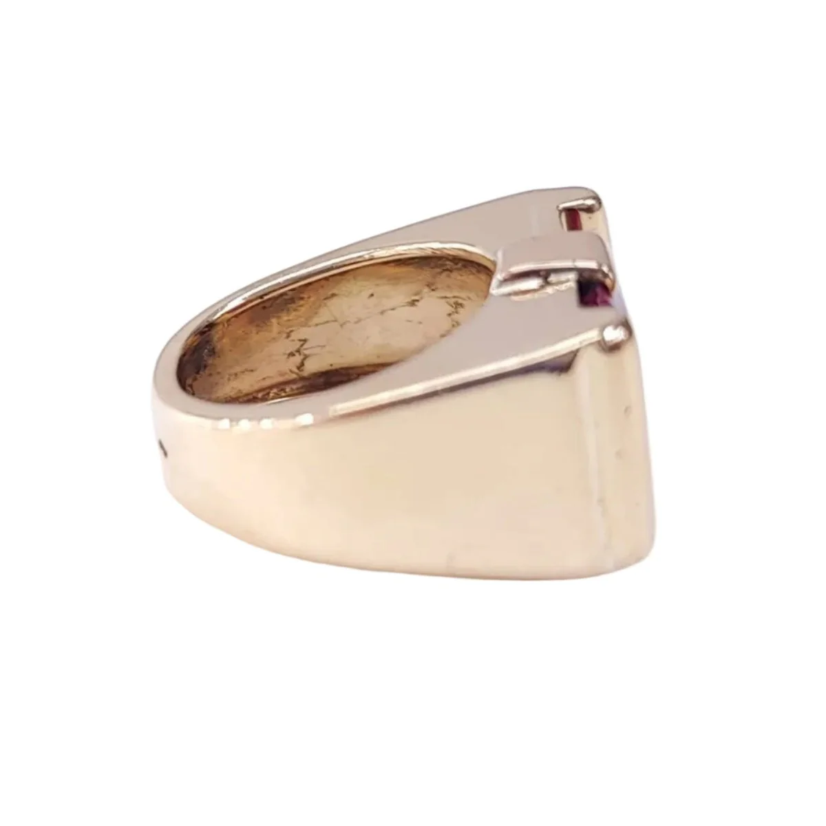Bague Tank en or jaune et rubis - Image 5