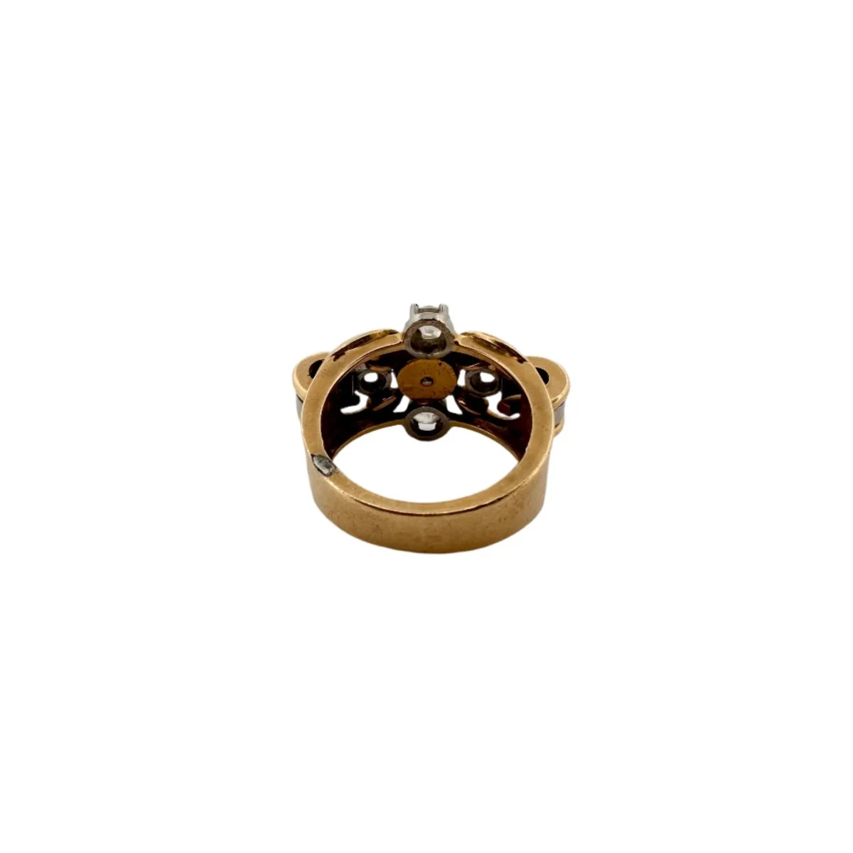 Bague Tank en or jaune, perle et diamants - Image 3