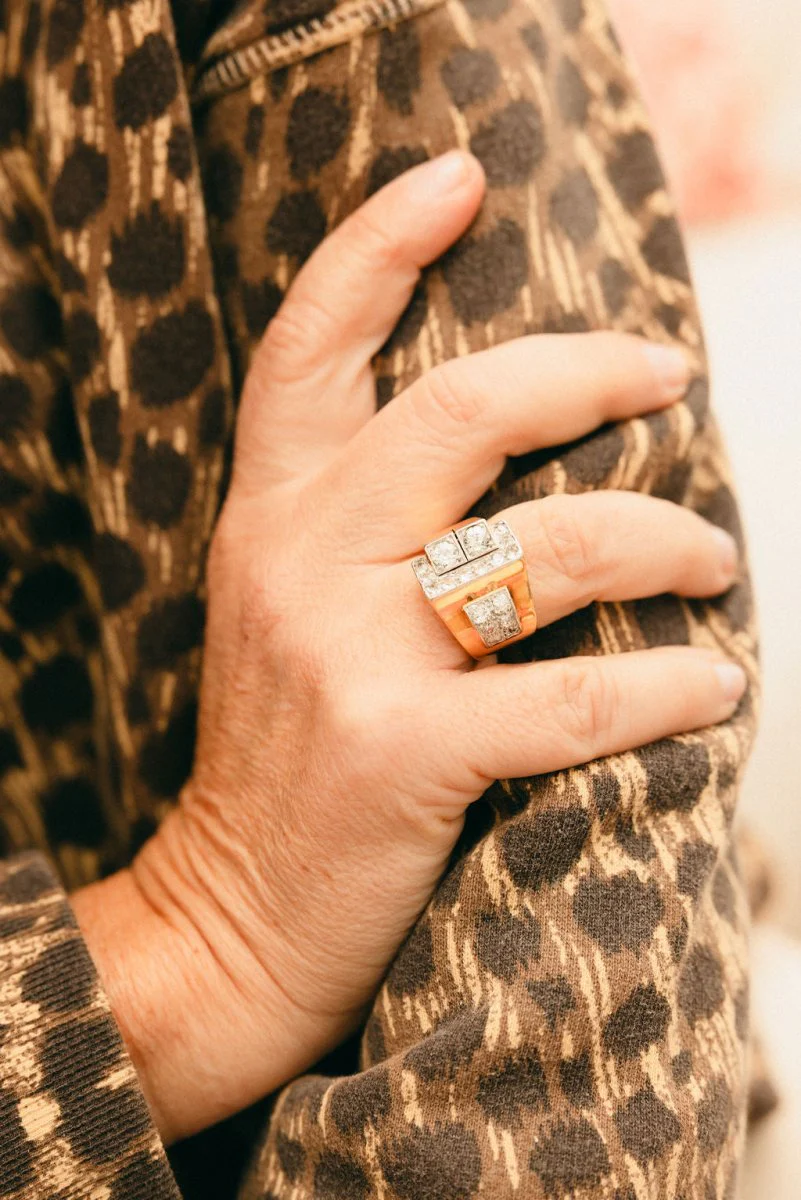 Bague Tank en or jaune, platine et diamants - Image 6