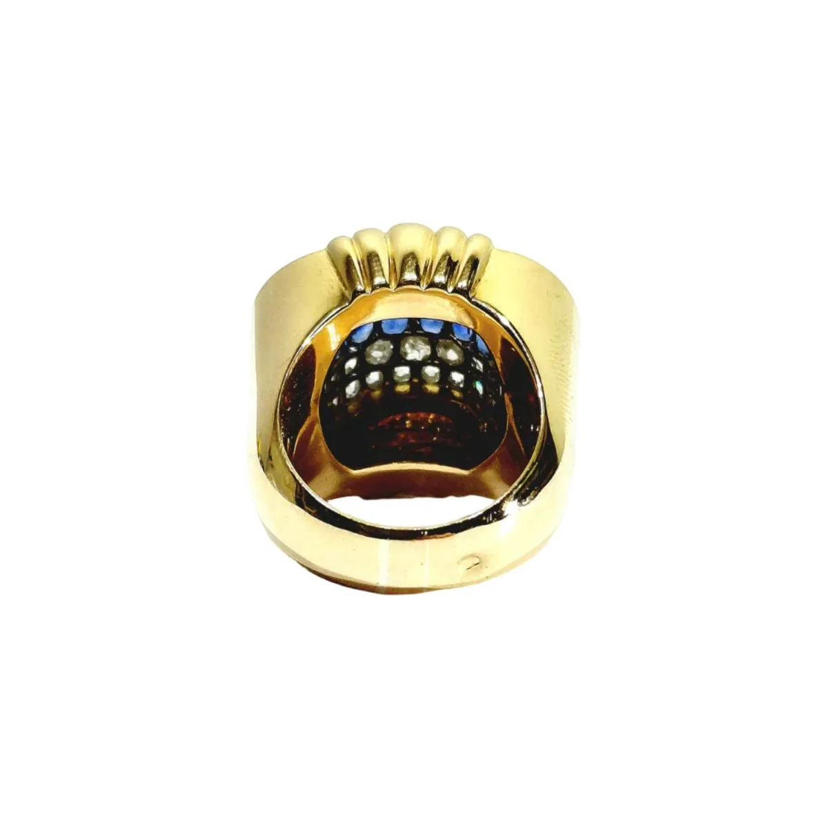 Bague Tank en or jaune, saphirs et diamants - Image 5