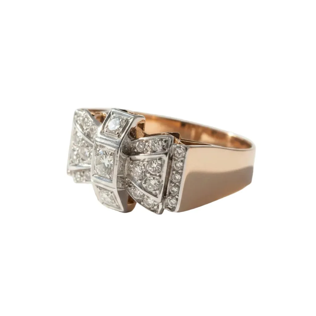 Bague Tank en or rose et diamants - Image 3