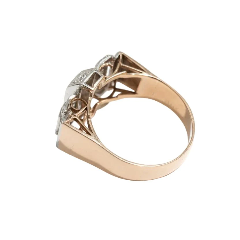 Bague Tank en or rose et diamants - Image 5