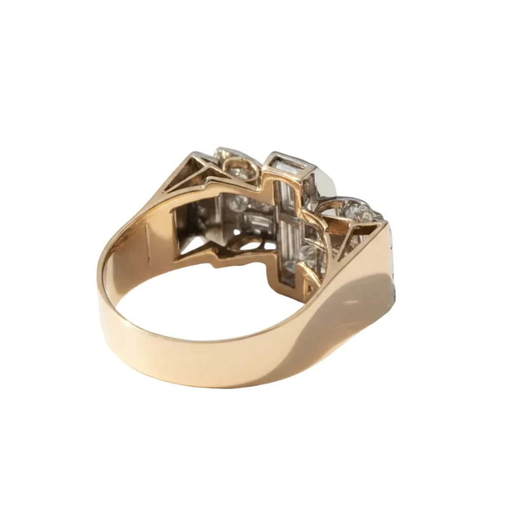 Bague Tank en or rose et diamants - Image 6