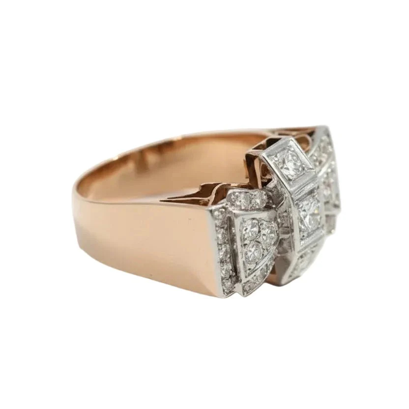 Bague Tank en or rose et diamants - Image 7