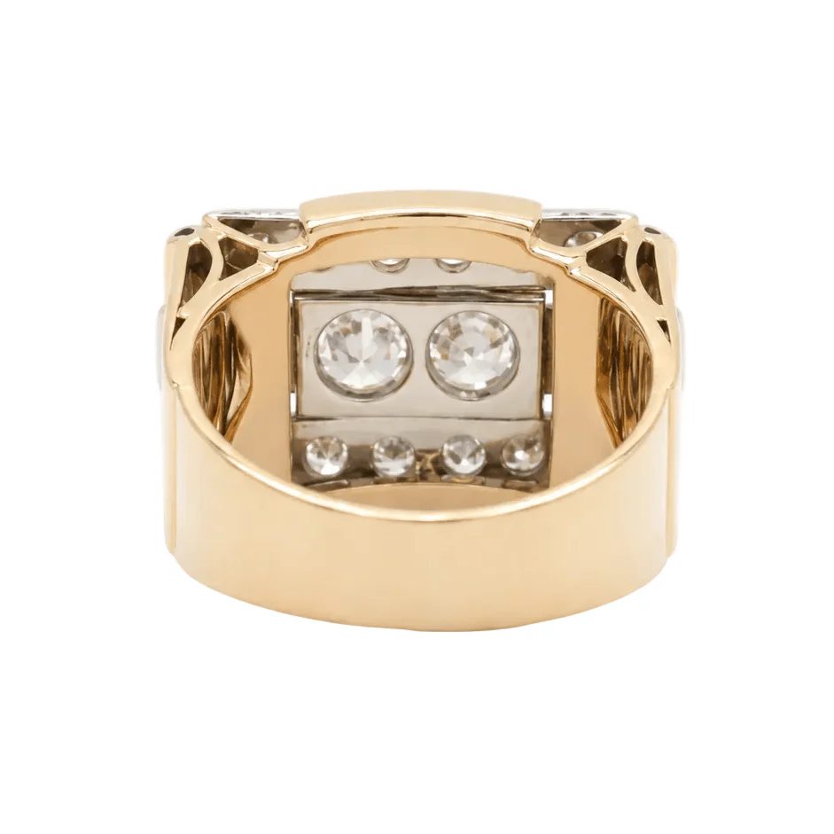 Bague Tank en or rose et diamants - Image 6