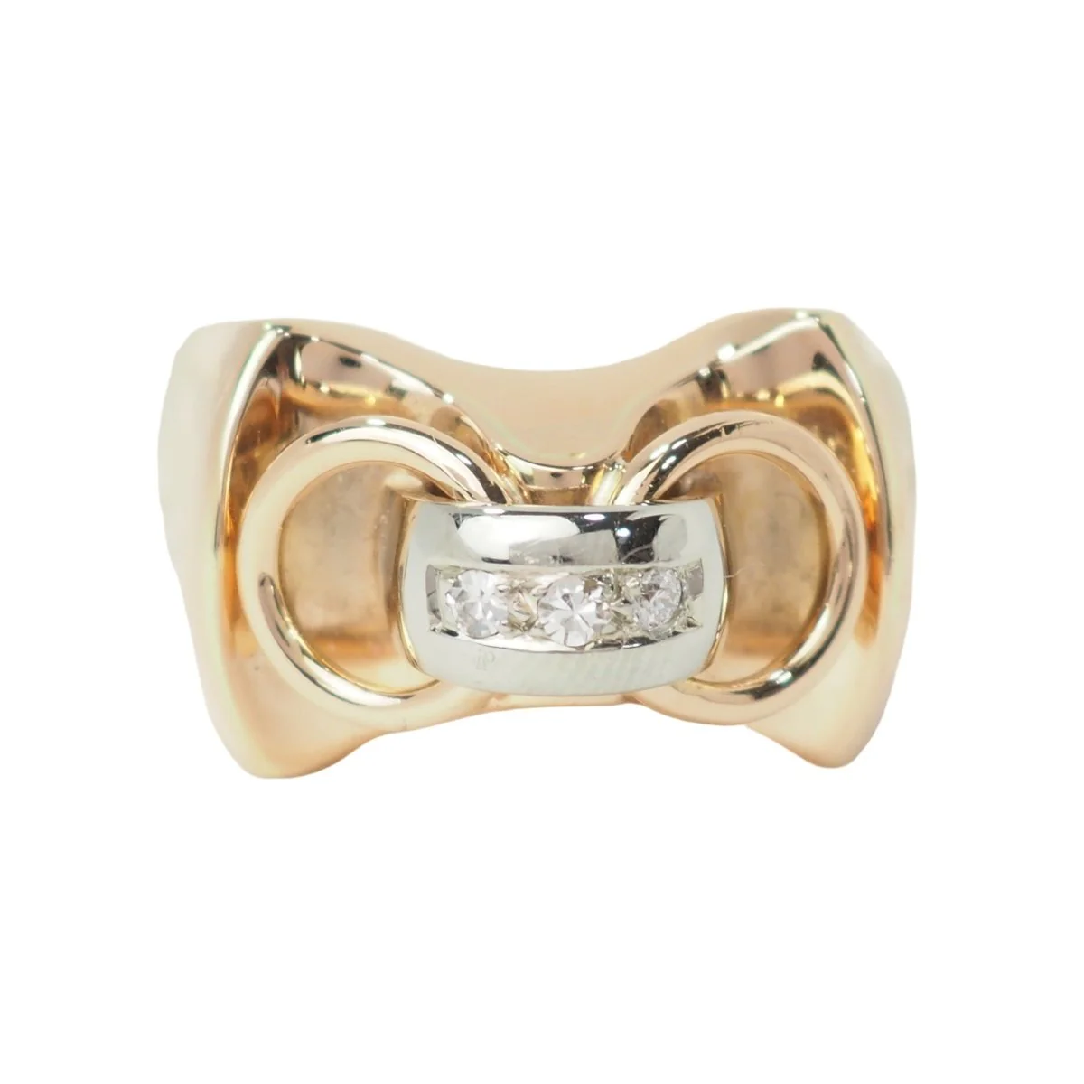Bague Tank en or rose et diamants