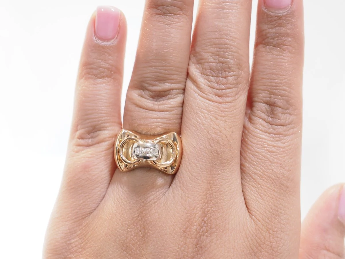 Bague Tank en or rose et diamants - Image 2