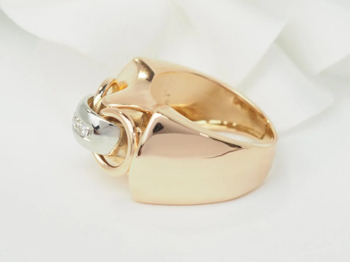 Bague Tank en or rose et diamants - Image 5