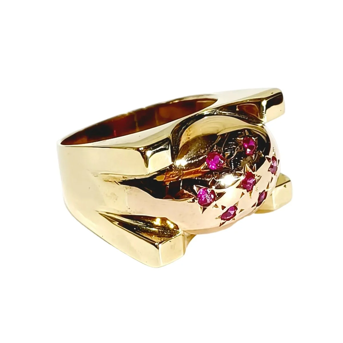 Bague Tank en or rose et rubis - Image 7