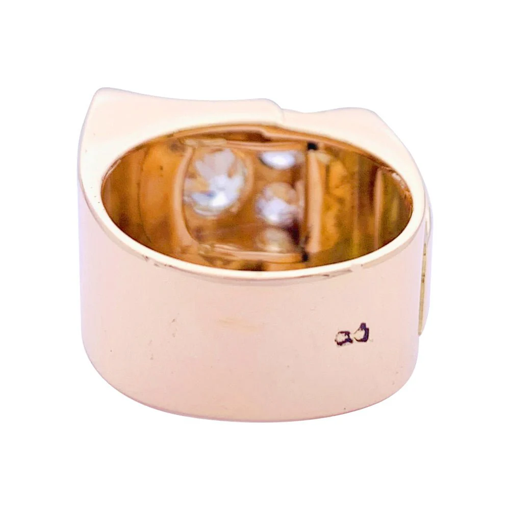 Bague Tank en or rose, platine, diamants. - Image 3