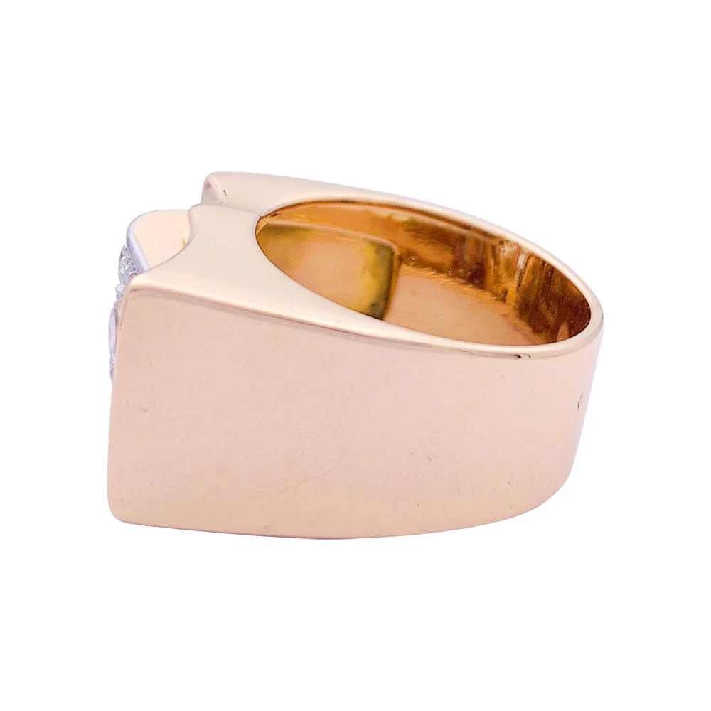 Bague Tank en or rose, platine, diamants. - Image 4