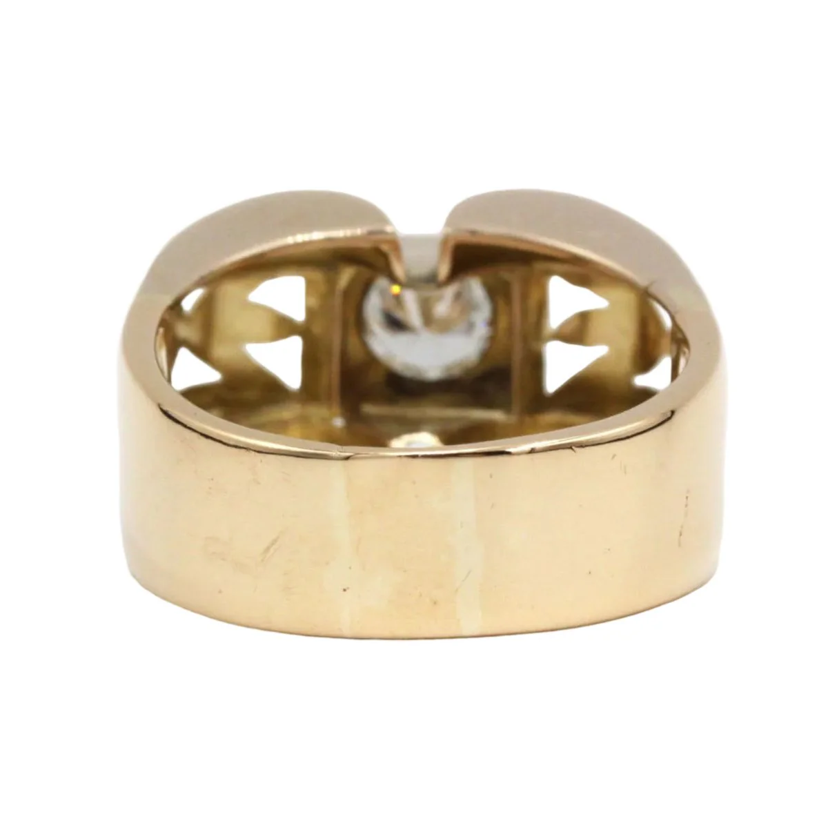 Bague Tank en or rose, platine et diamant - Image 4