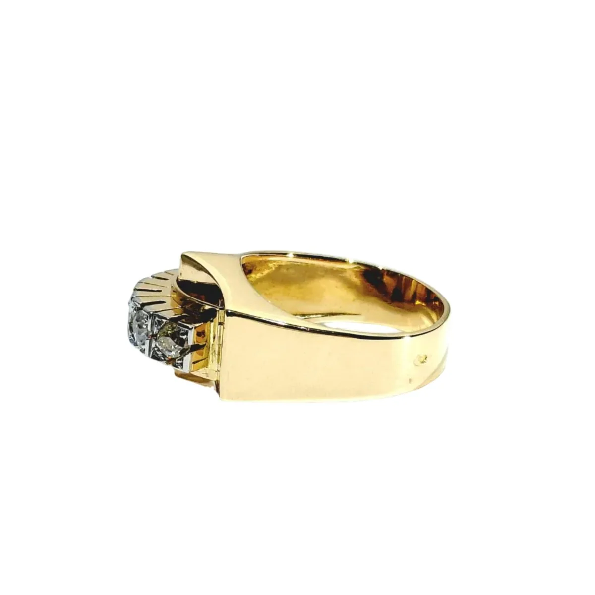 Bague Tank en or rose, platine et diamants - Image 4