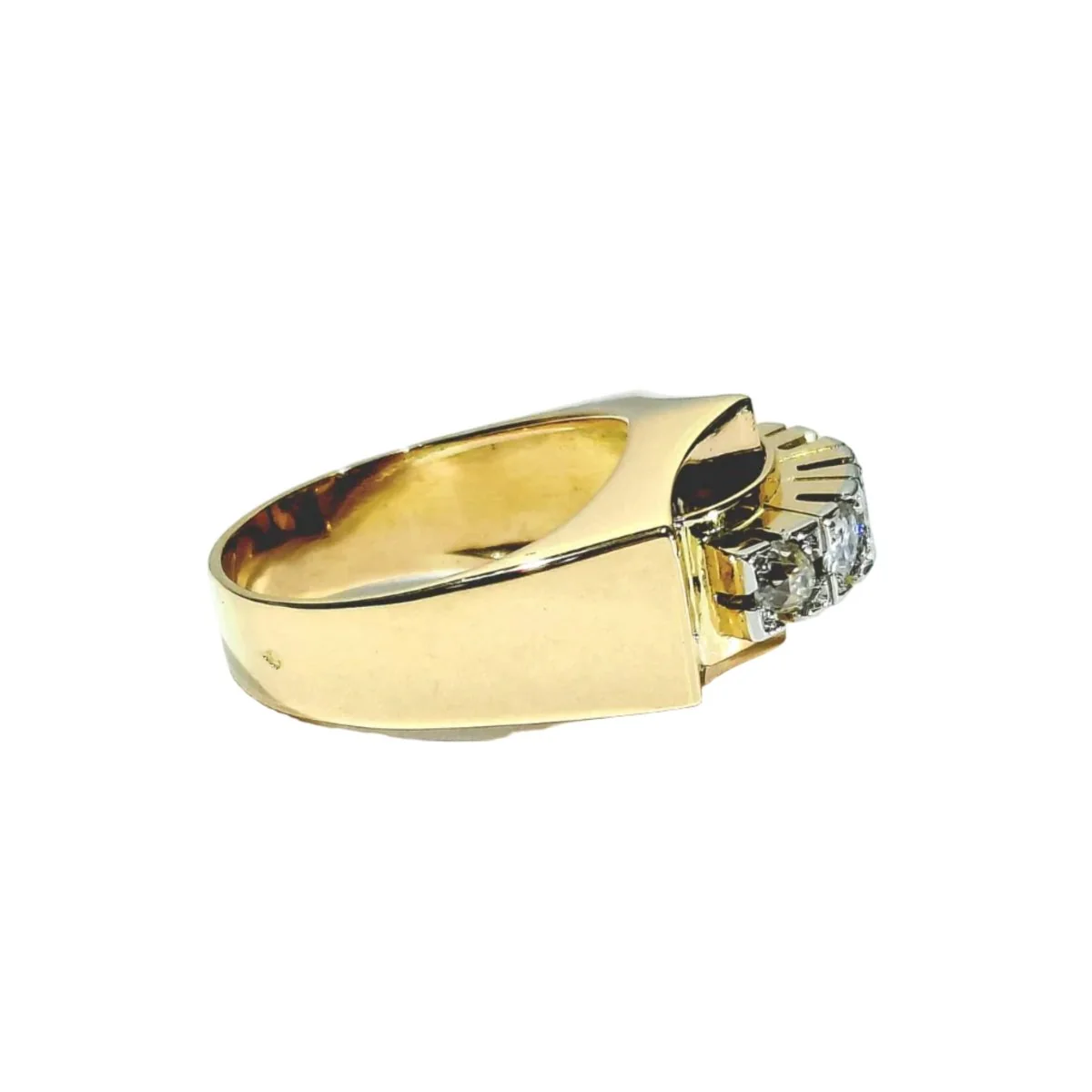 Bague Tank en or rose, platine et diamants - Image 6