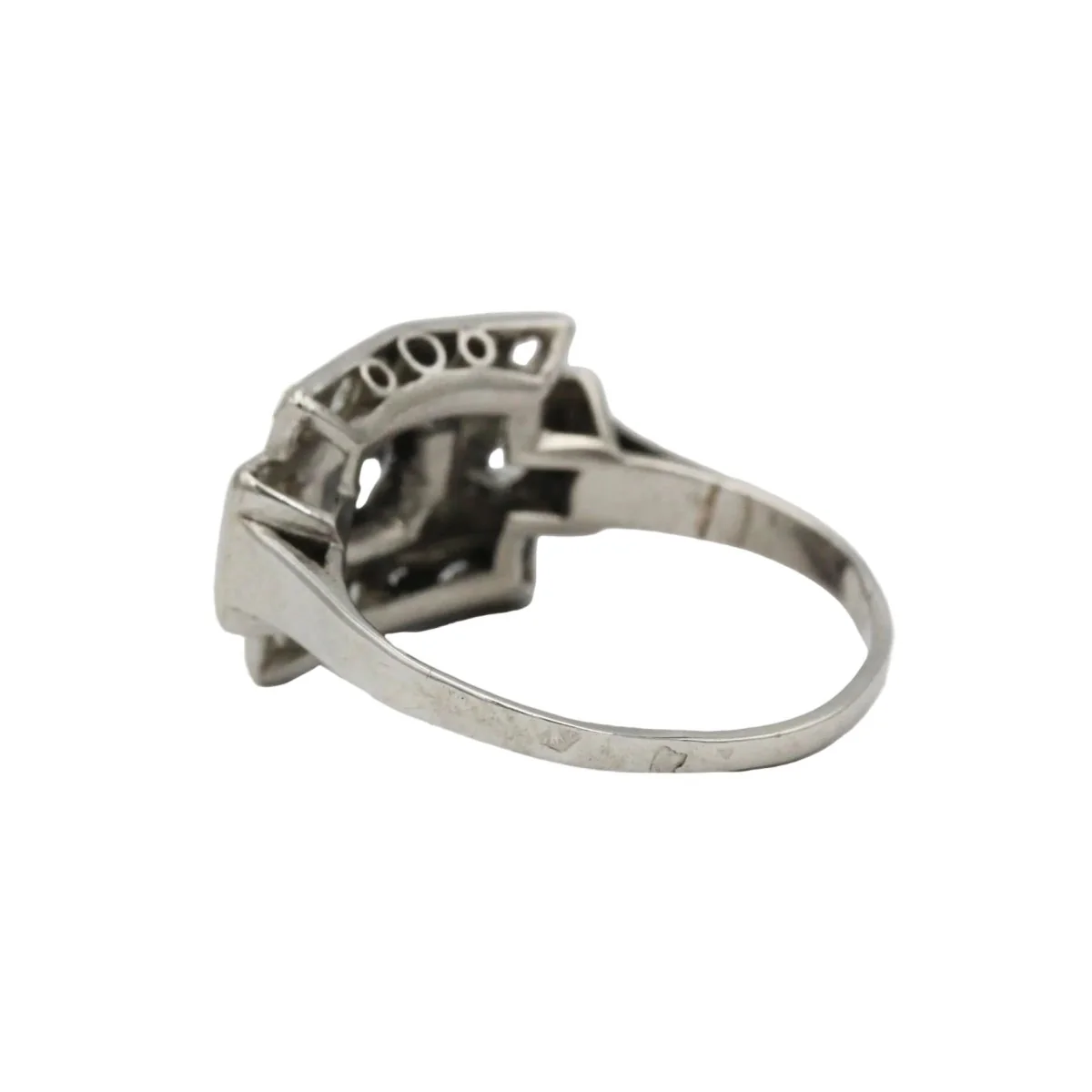 Bague Tank en platine et diamants - Image 4