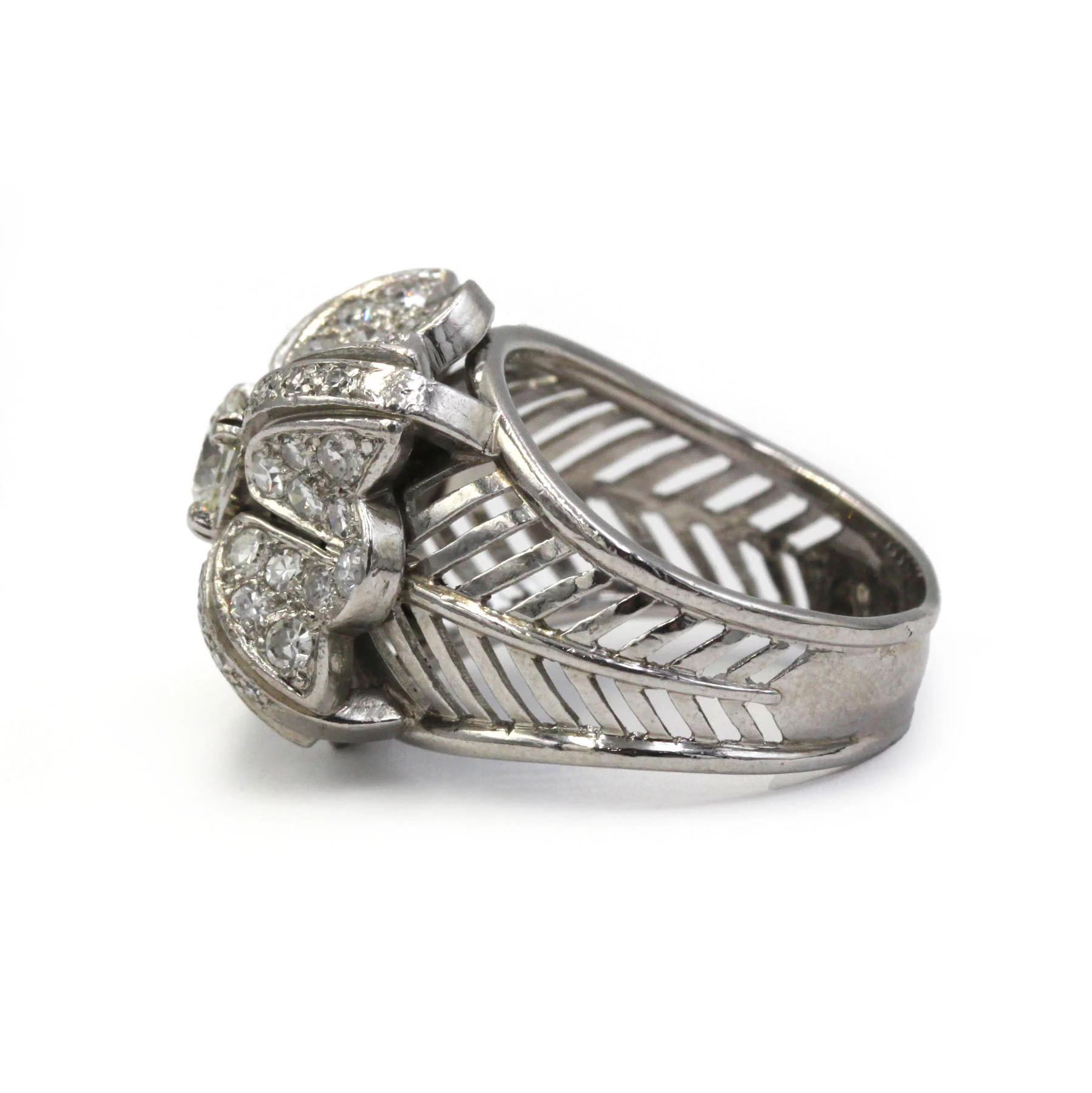 Bague Tank en platine et diamants - Image 2