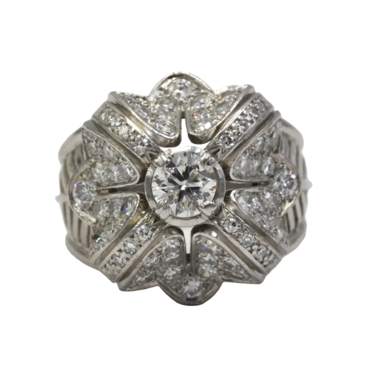Bague Tank en platine et diamants - Image 4