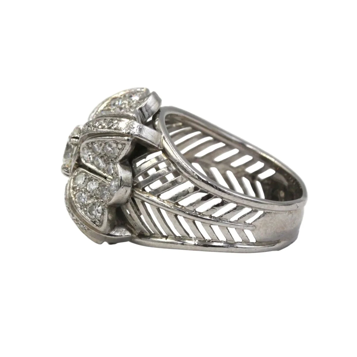 Bague Tank en platine et diamants - Image 5