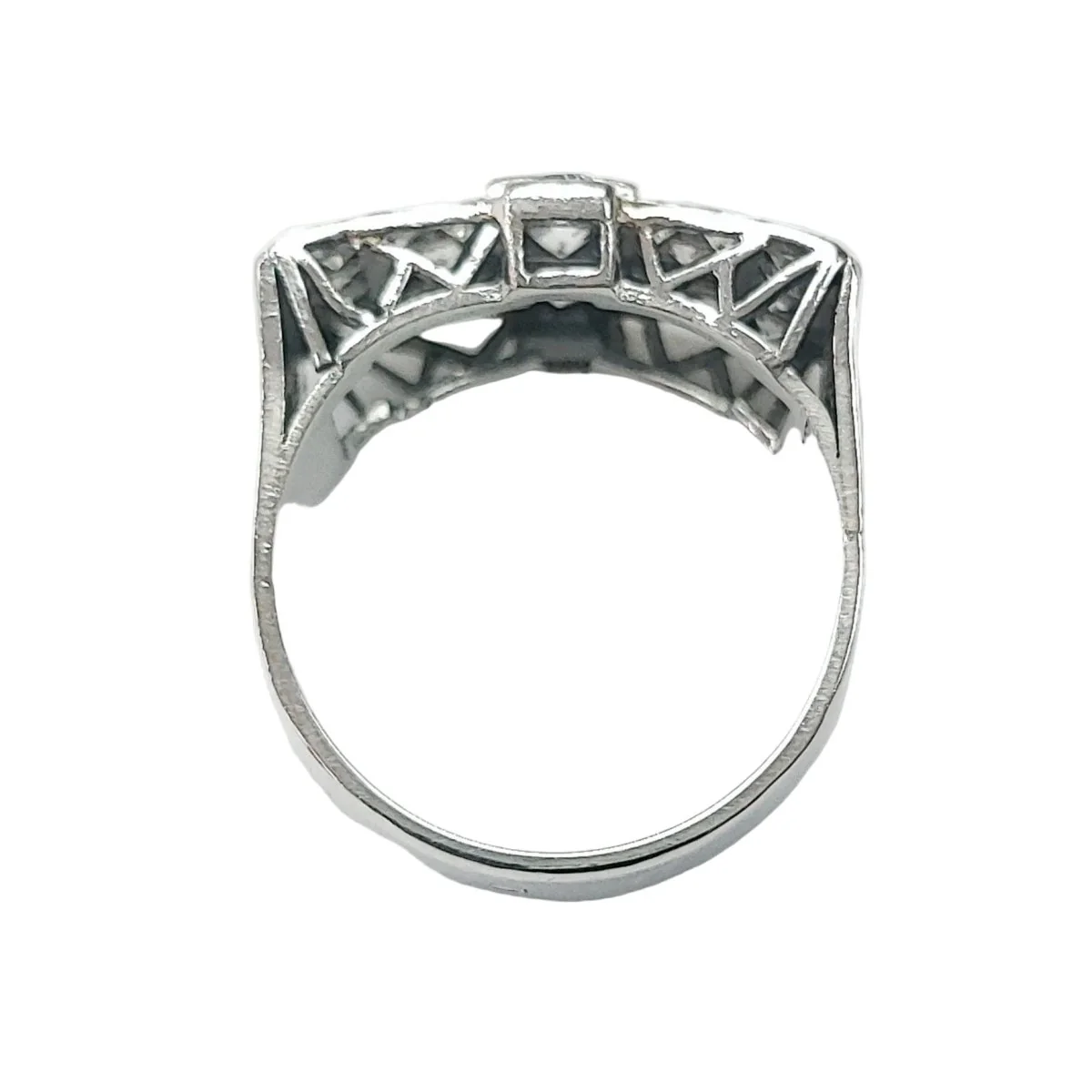 Bague Tank en platine et diamants - Image 4