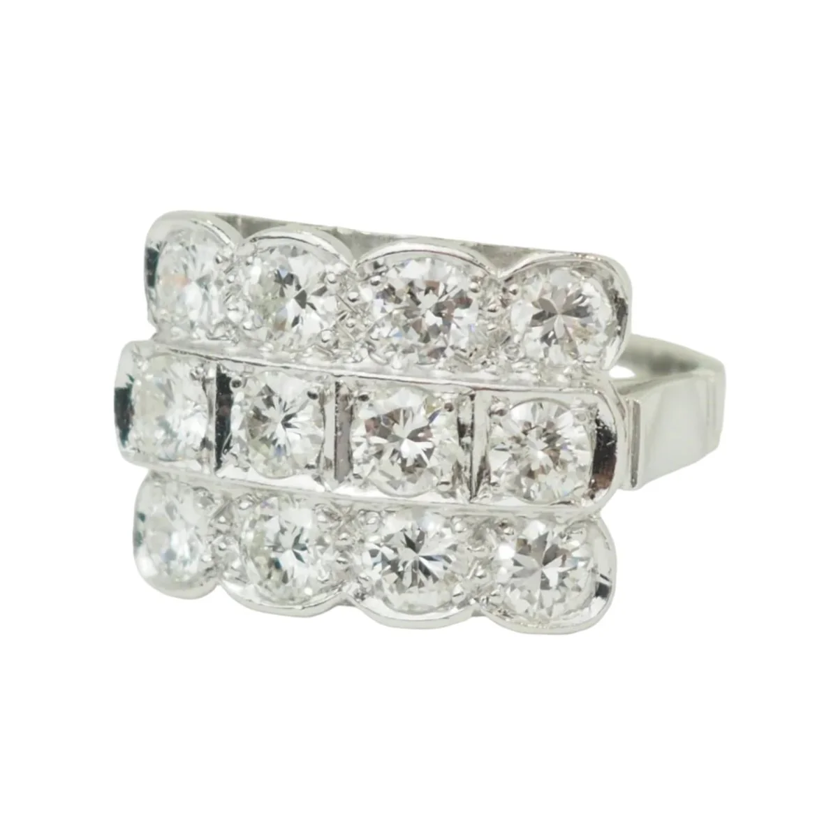 Bague Tank en platine et diamants - Image 3