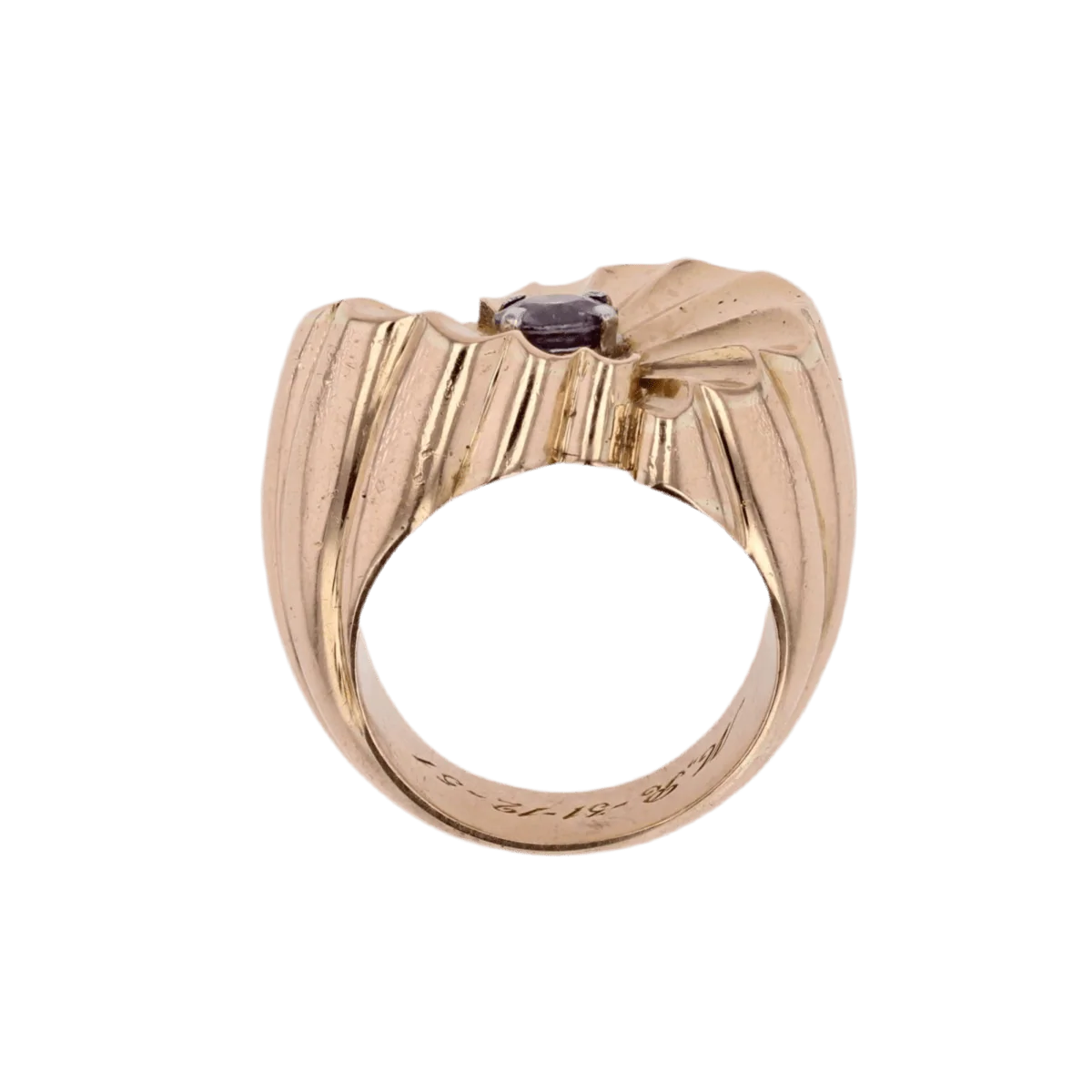 Bague Tank en or jaune et saphir - Image 7