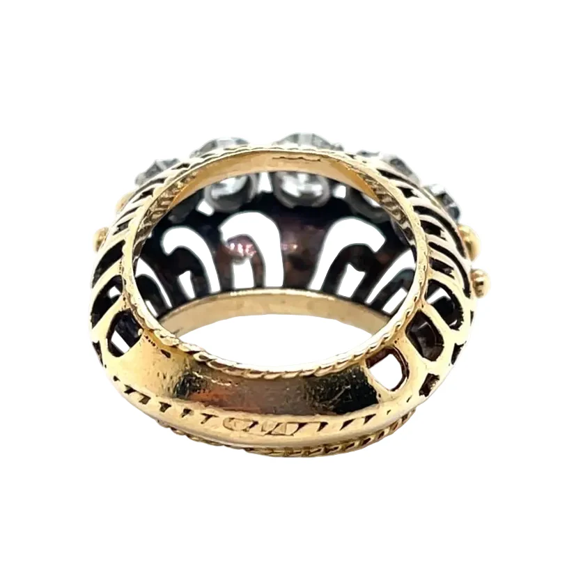 Bague tank jarretière en or jaune et diamants - Image 3