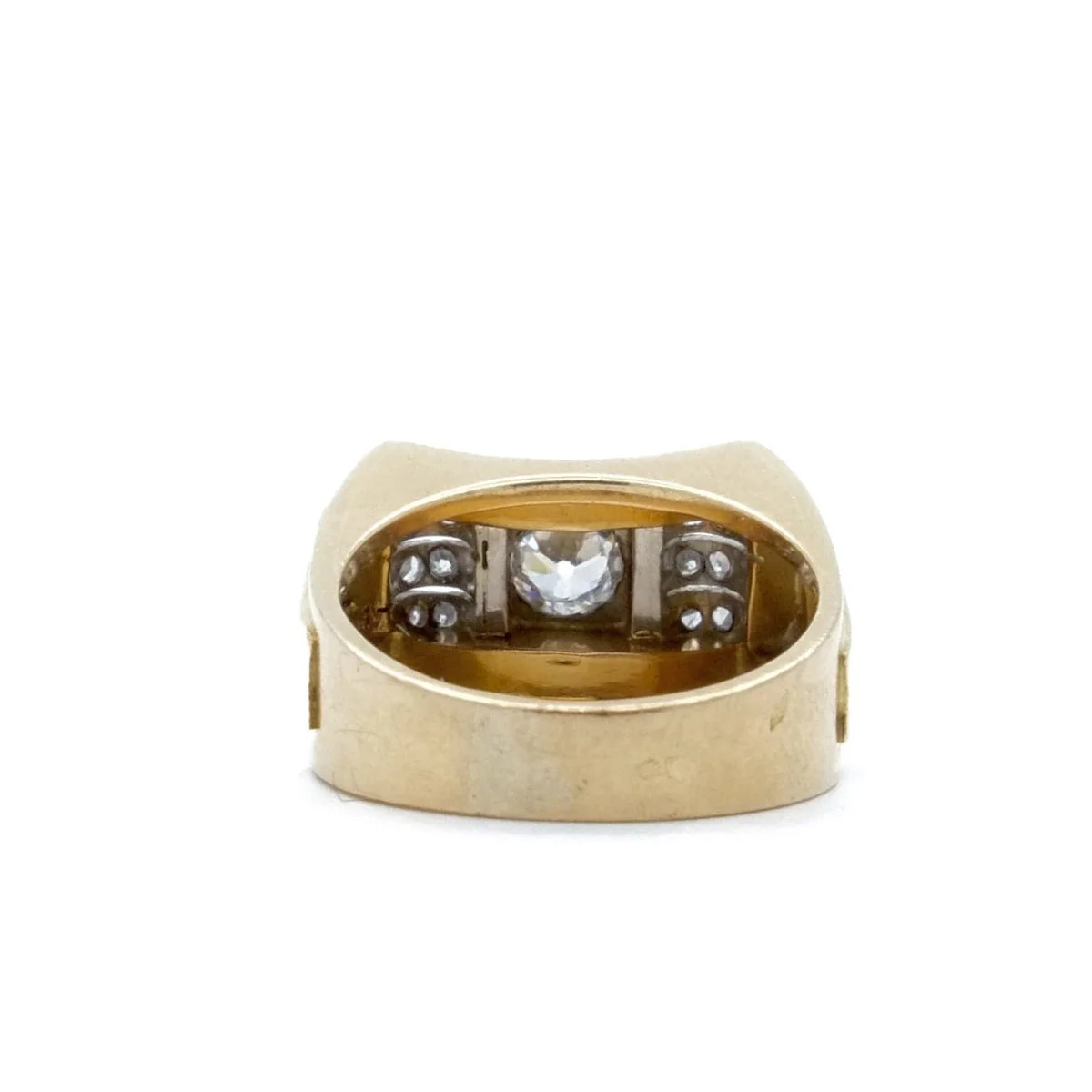 Bague tank en or jaune et platine - Image 5